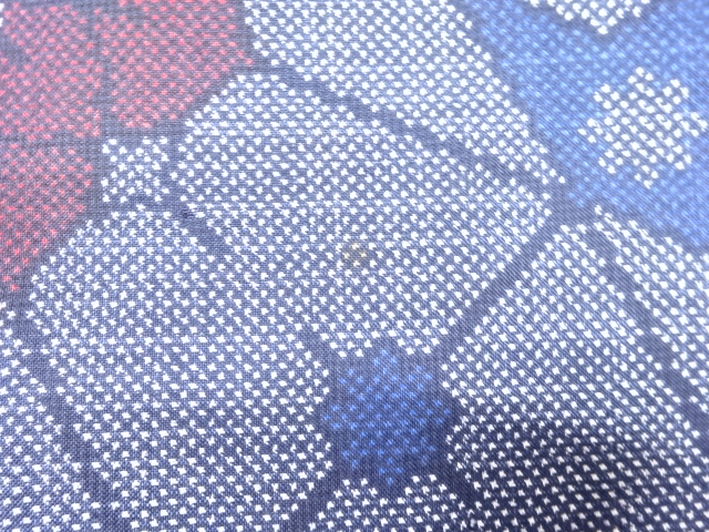  花模様織出し本場泥大島紬着物（5マルキ）